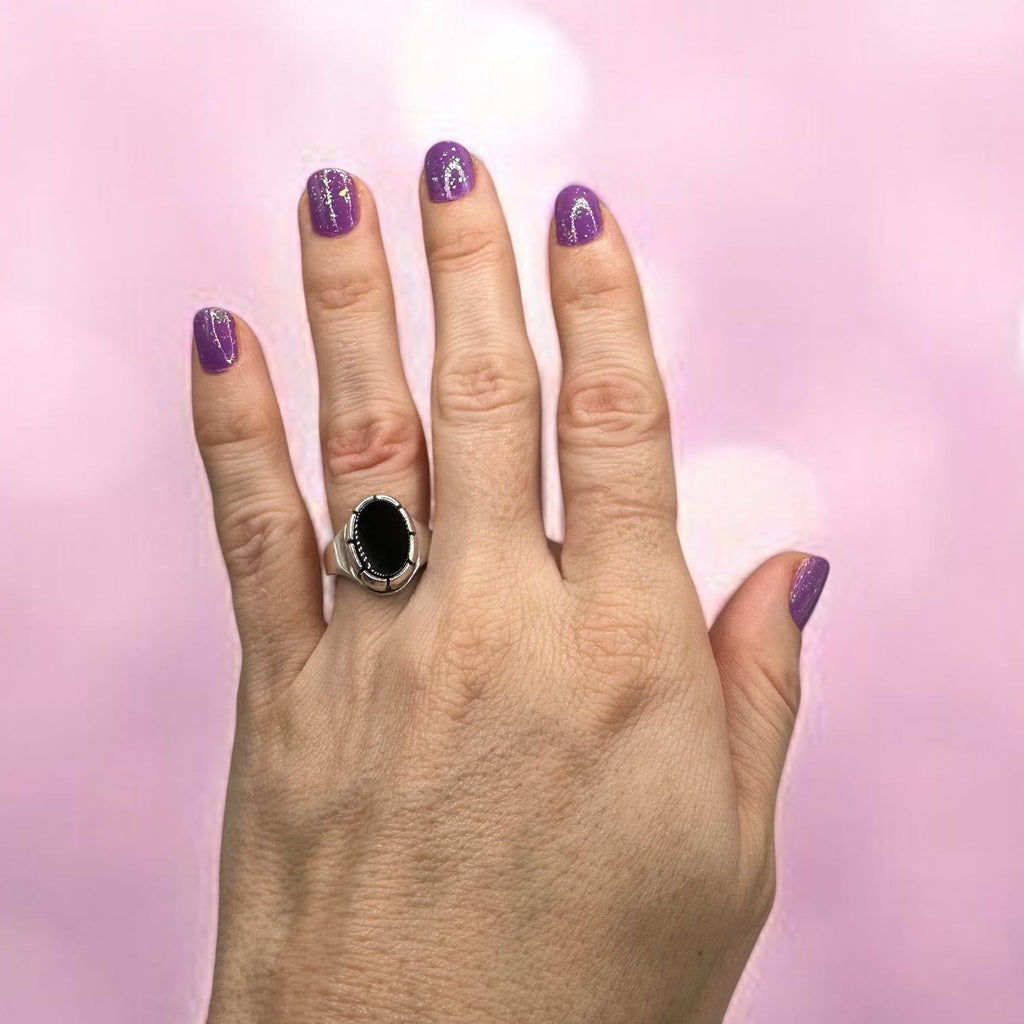 James Avery Oval Black Onyx Ring, Sterling Silver, Size 6.75 RETIRED