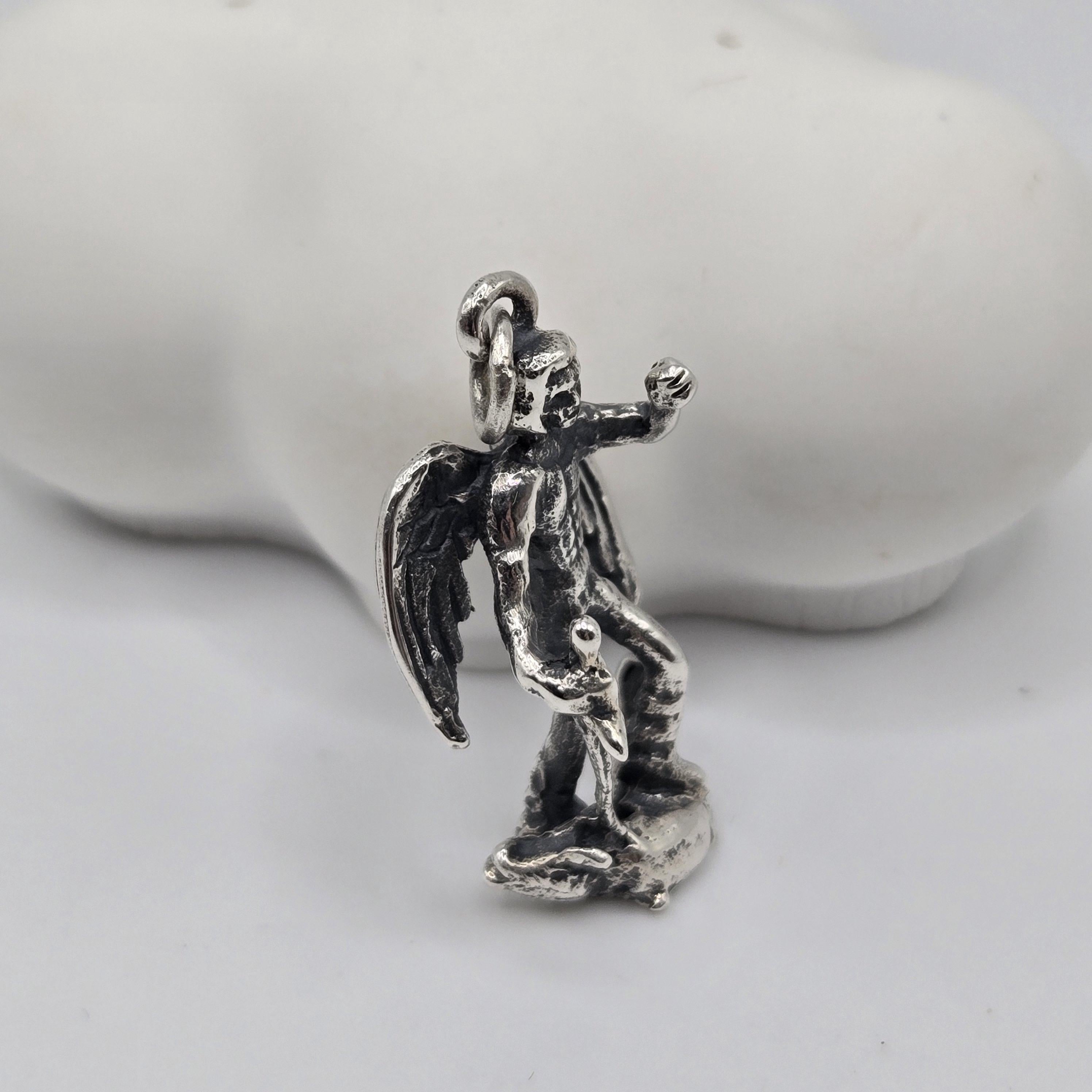 James Avery Pendant St Michael Slayer Archangel RARE RETIRED