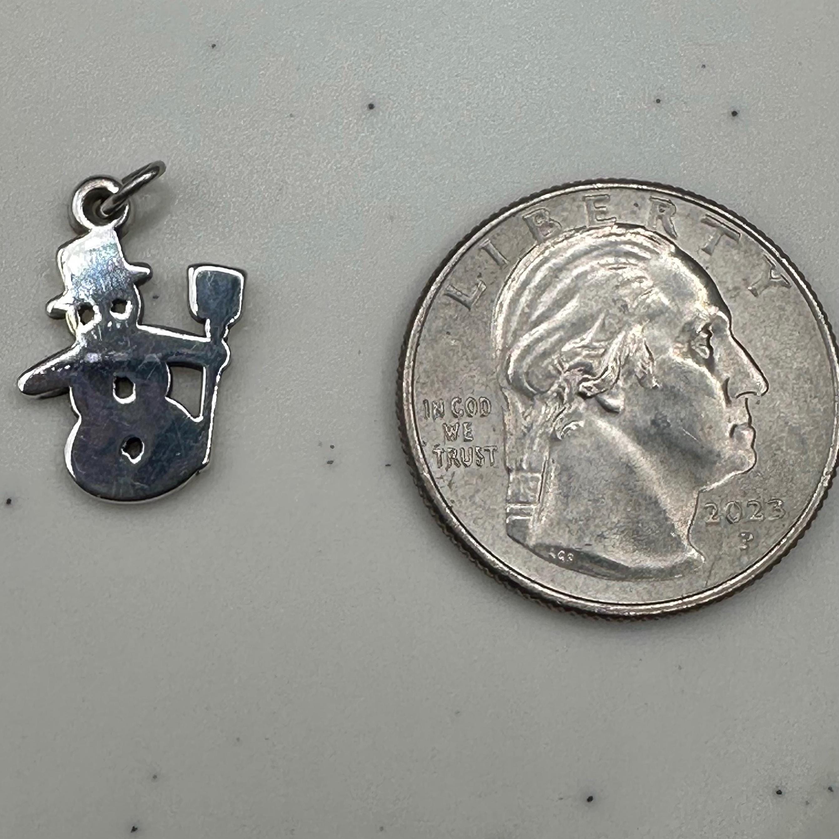 James Avery Snowman Christmas Charm 925 Sterling Silver