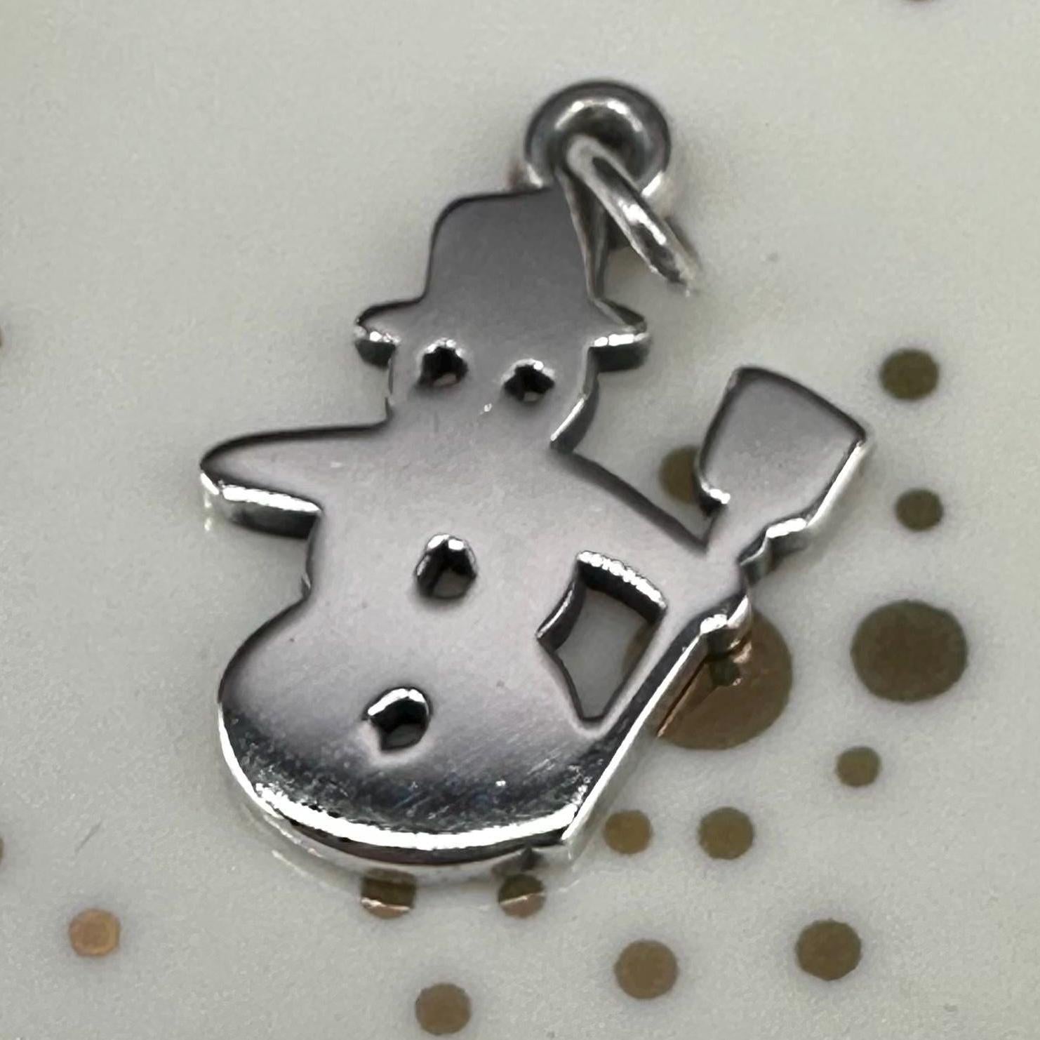 James Avery Snowman Christmas Charm 925 Sterling Silver