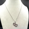 James Avery Sterling Silver Double Cupid Hearts Pendant Necklace 16.5 Inch Length