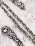James Avery solid 14K gold and sterling silver cable figaro chain necklace with twisted gold links