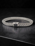 John Hardy Classic Chain 925 Sterling Silver Black Sapphire Bracelet 6.75"