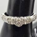 Judith Ripka Sterling Silver CZ Heart Ring Size 9