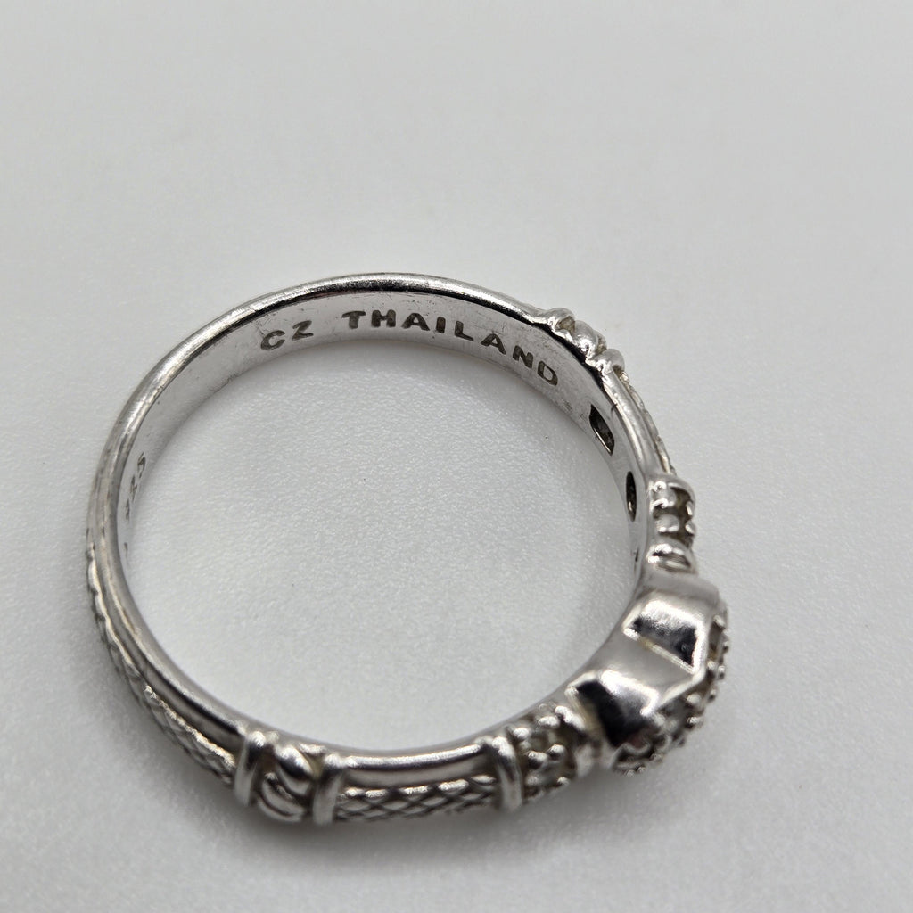 Judith Ripka Sterling Silver CZ Heart Ring Size 9