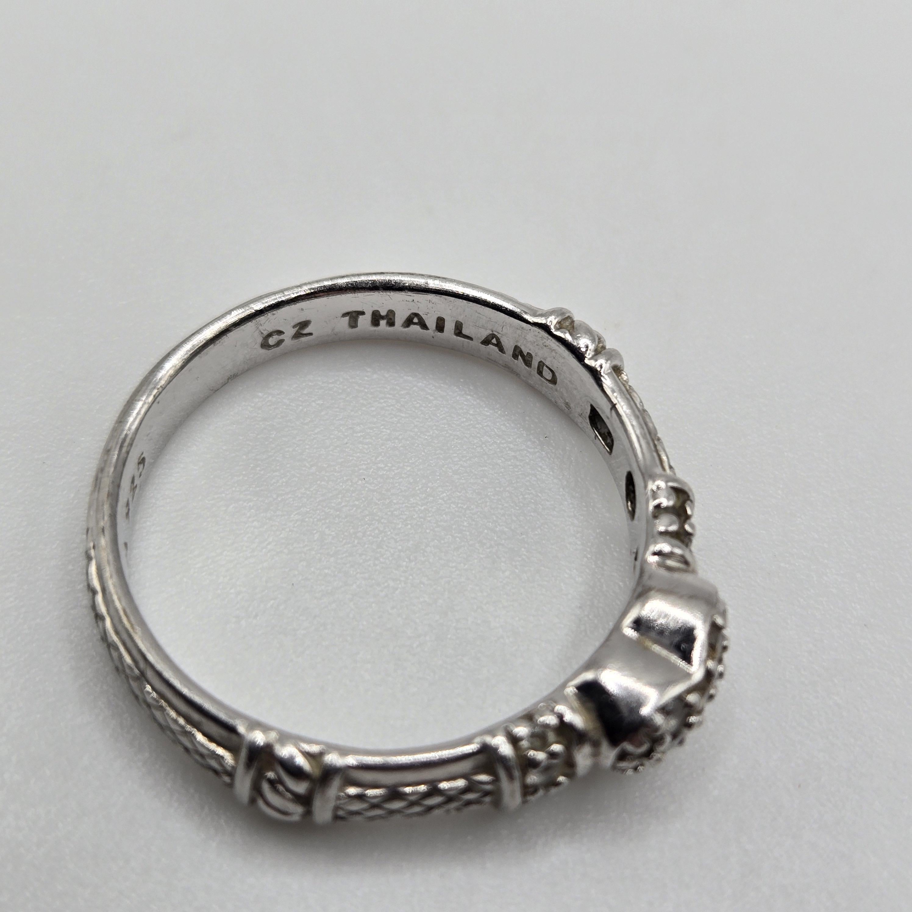 Judith Ripka Sterling Silver CZ Heart Ring Size 9
