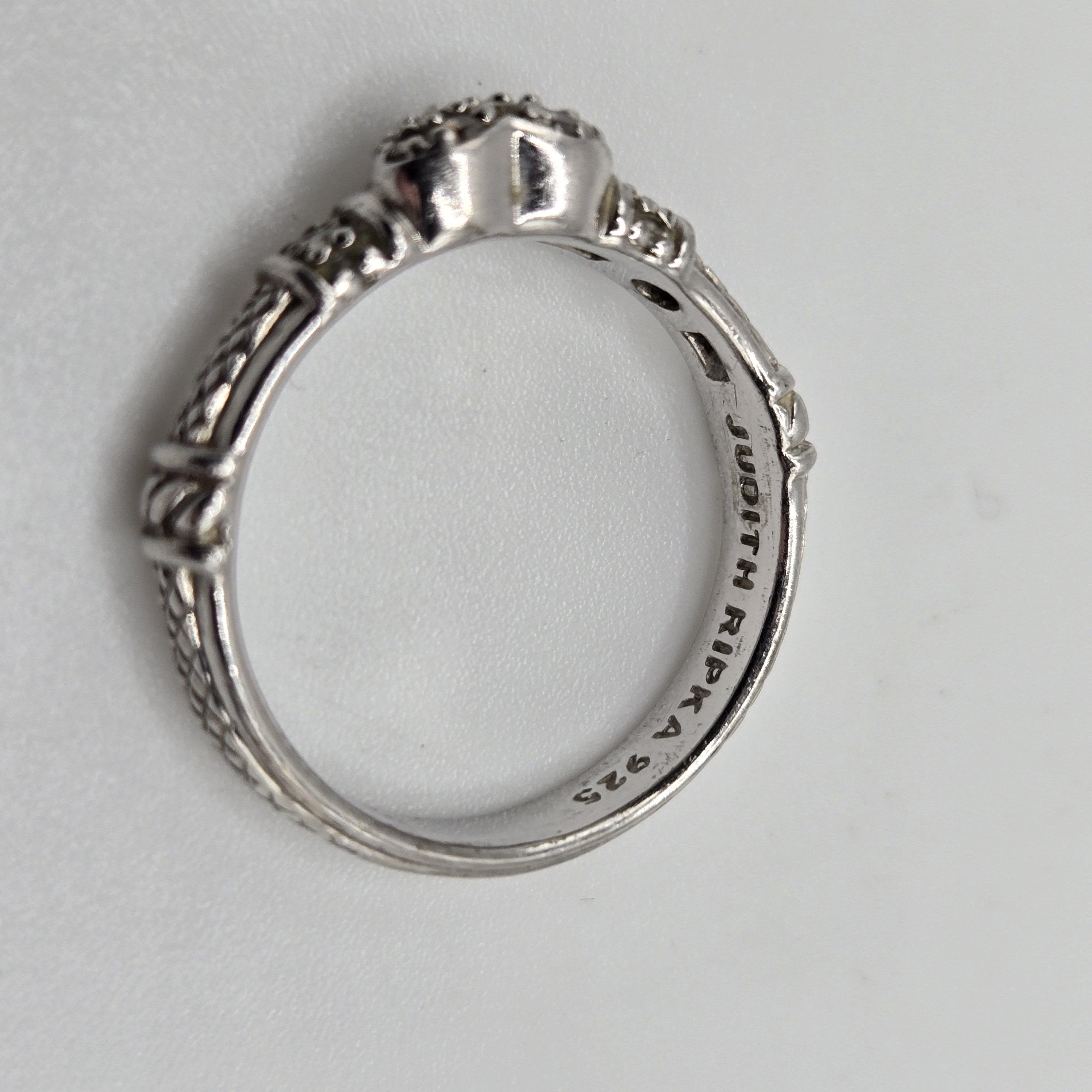 Judith Ripka Sterling Silver CZ Heart Ring Size 9