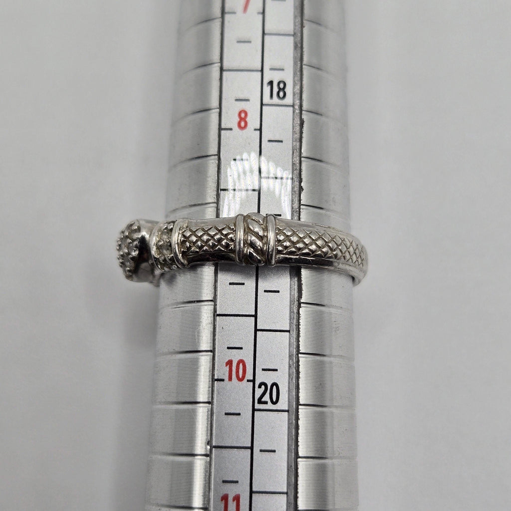 Judith Ripka Sterling Silver CZ Heart Ring Size 9
