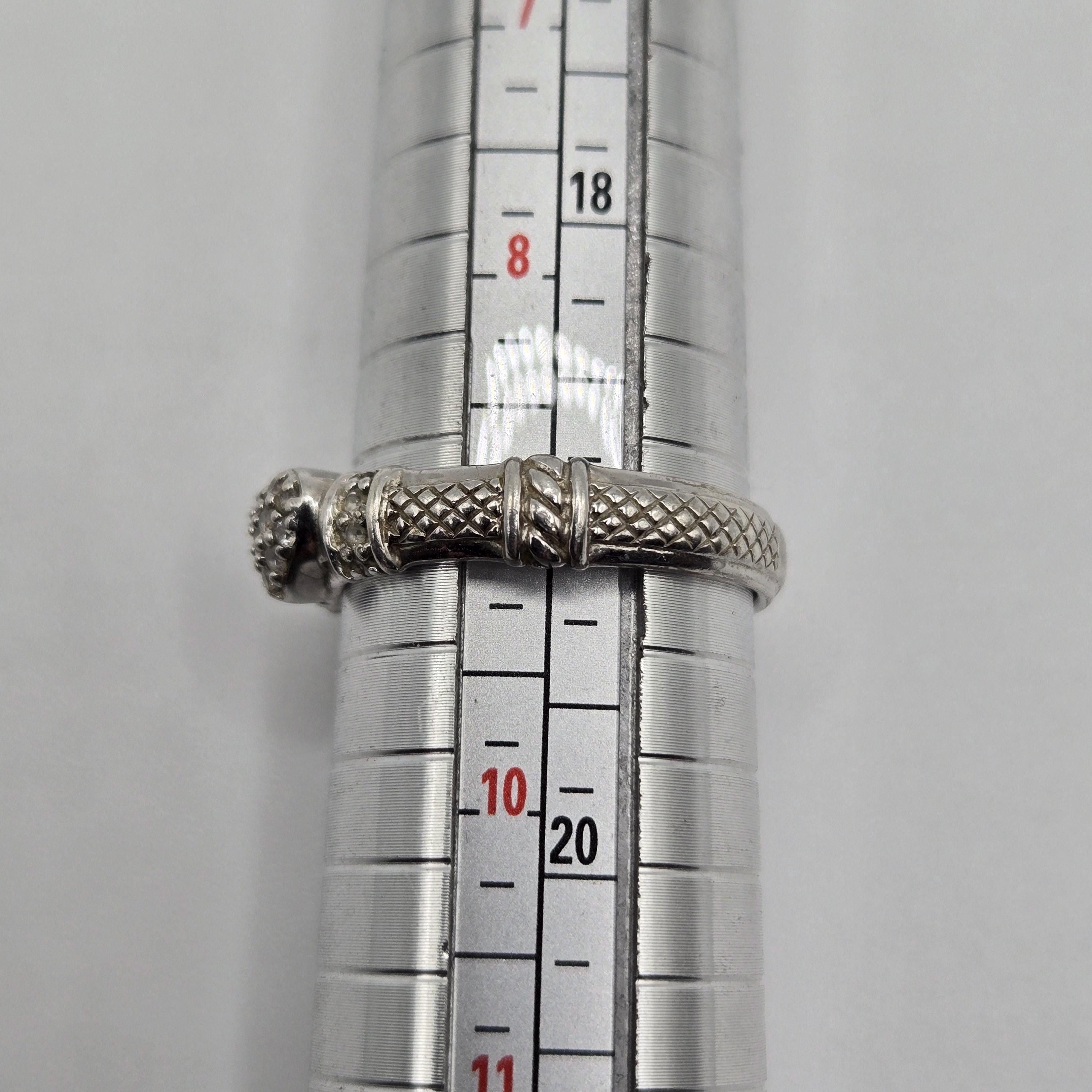 Judith Ripka Sterling Silver CZ Heart Ring Size 9