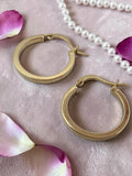 Michael Anthony Solid 10K Yellow Gold Square Tube Hoop Earrings 0.5 Inch
