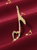 Michael Anthony Solid 14K Yellow Gold Music Note with Heart Pendant