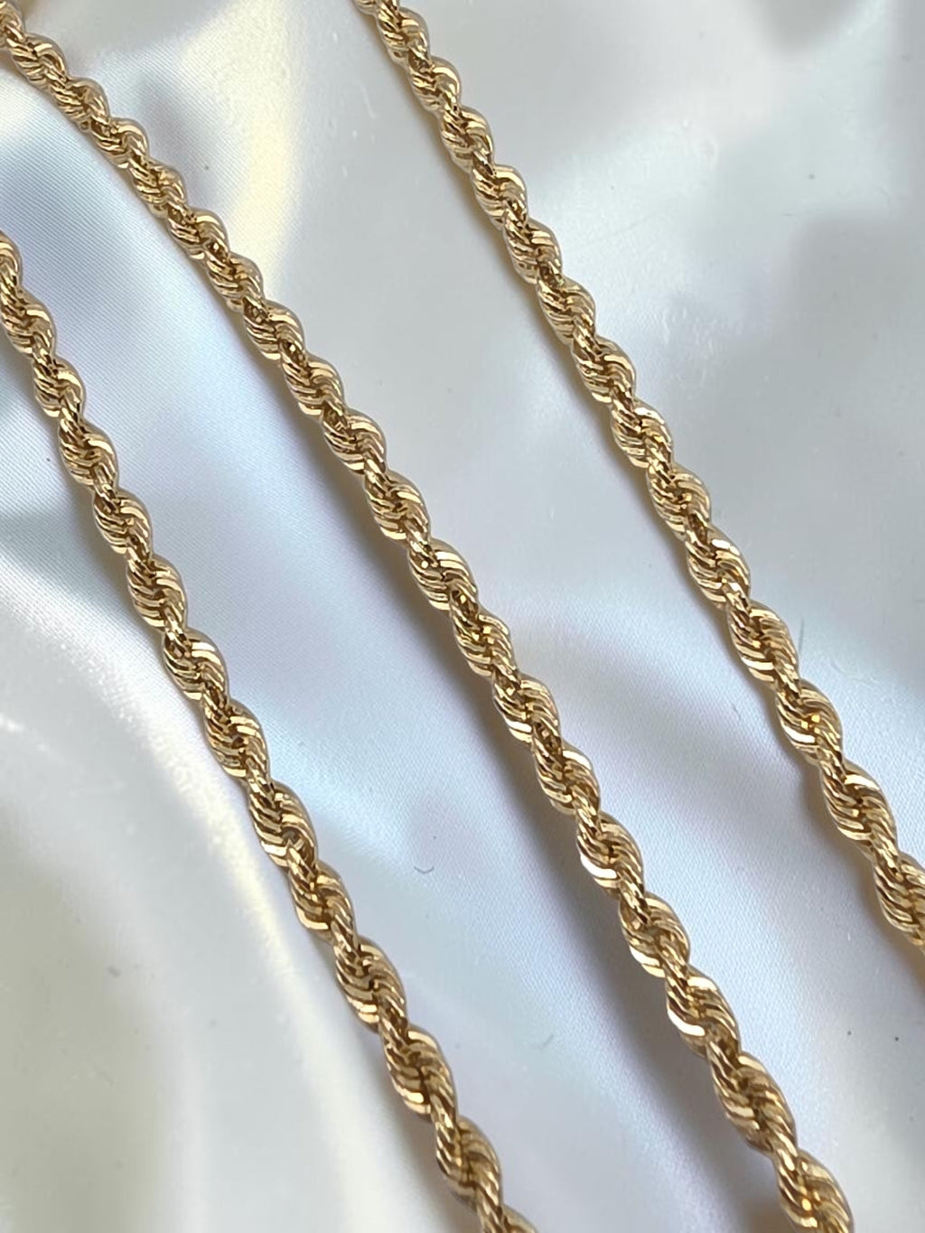 Michael Anthony solid 14K yellow gold French rope chain necklace with lobster clasp