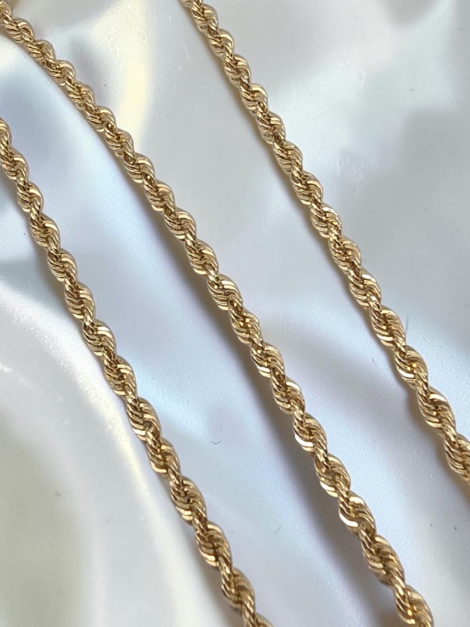 Michael Anthony solid 14K yellow gold French rope chain necklace with lobster clasp