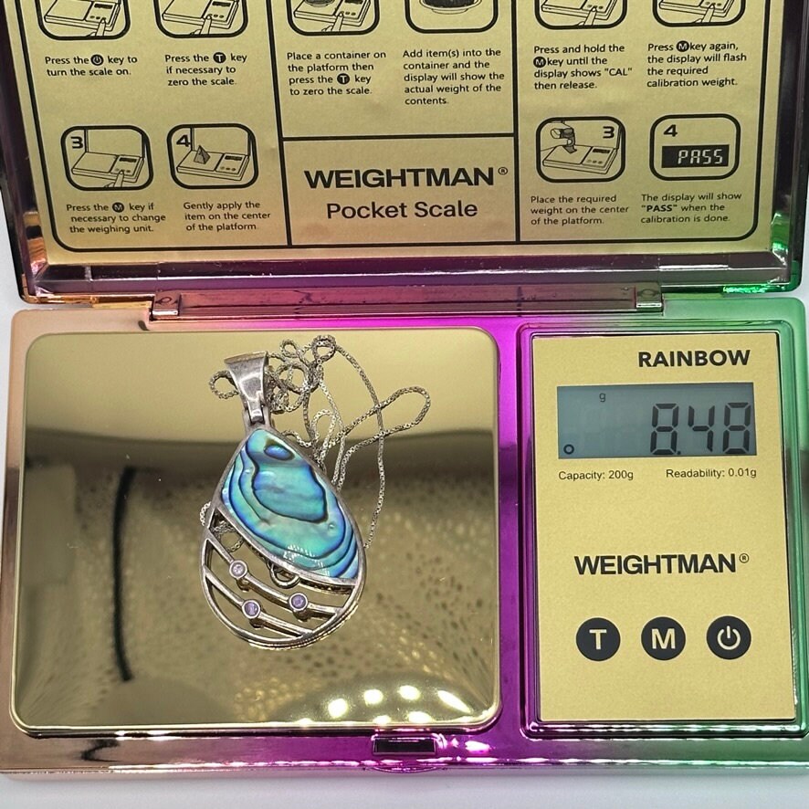 Mother of Pearl and Sterling Silver Pendant Necklace