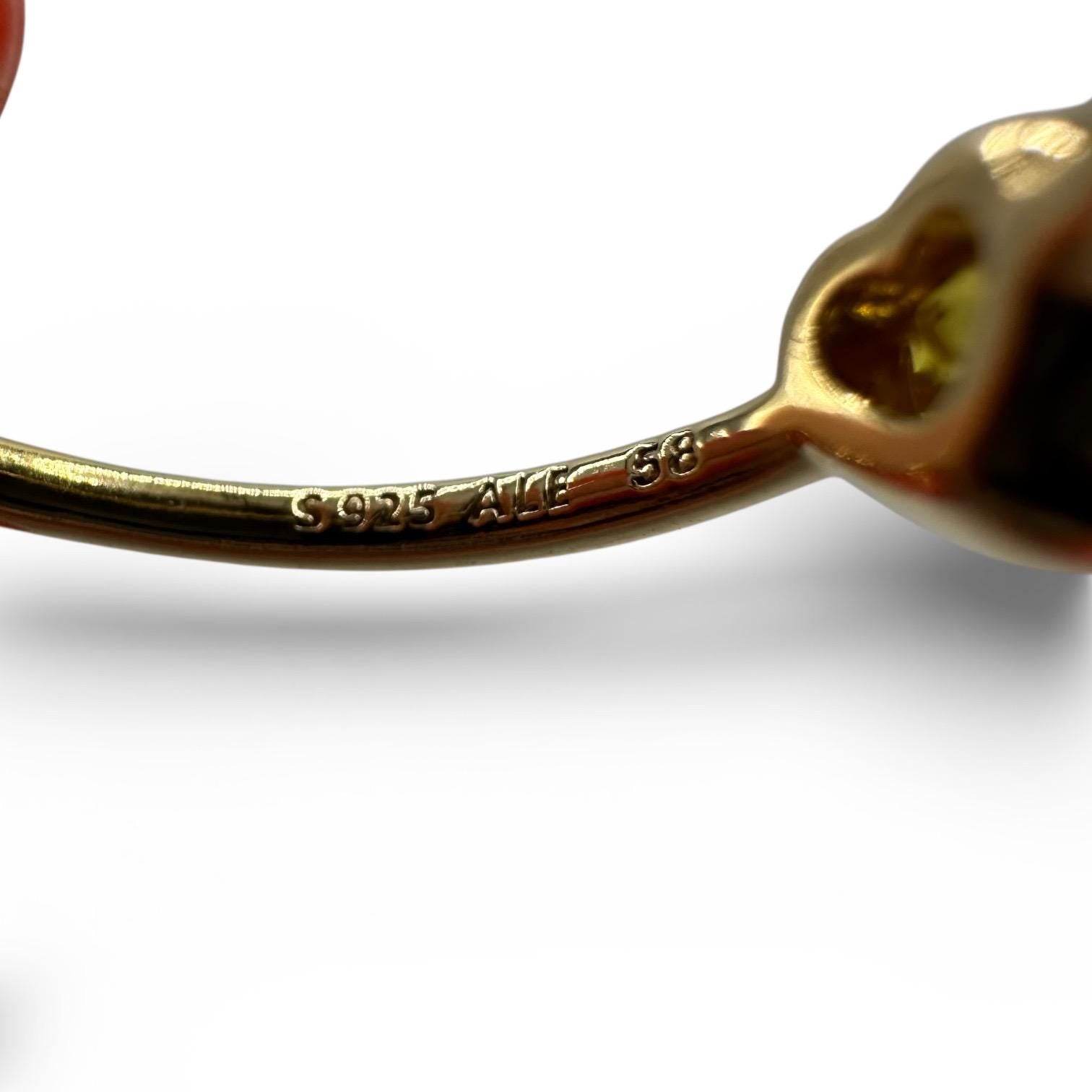 Pandora Heart Ring, Yellow CZ Heart, 18k Gold Vermeil Over Sterling Silver, Size 8, Pandora ALE