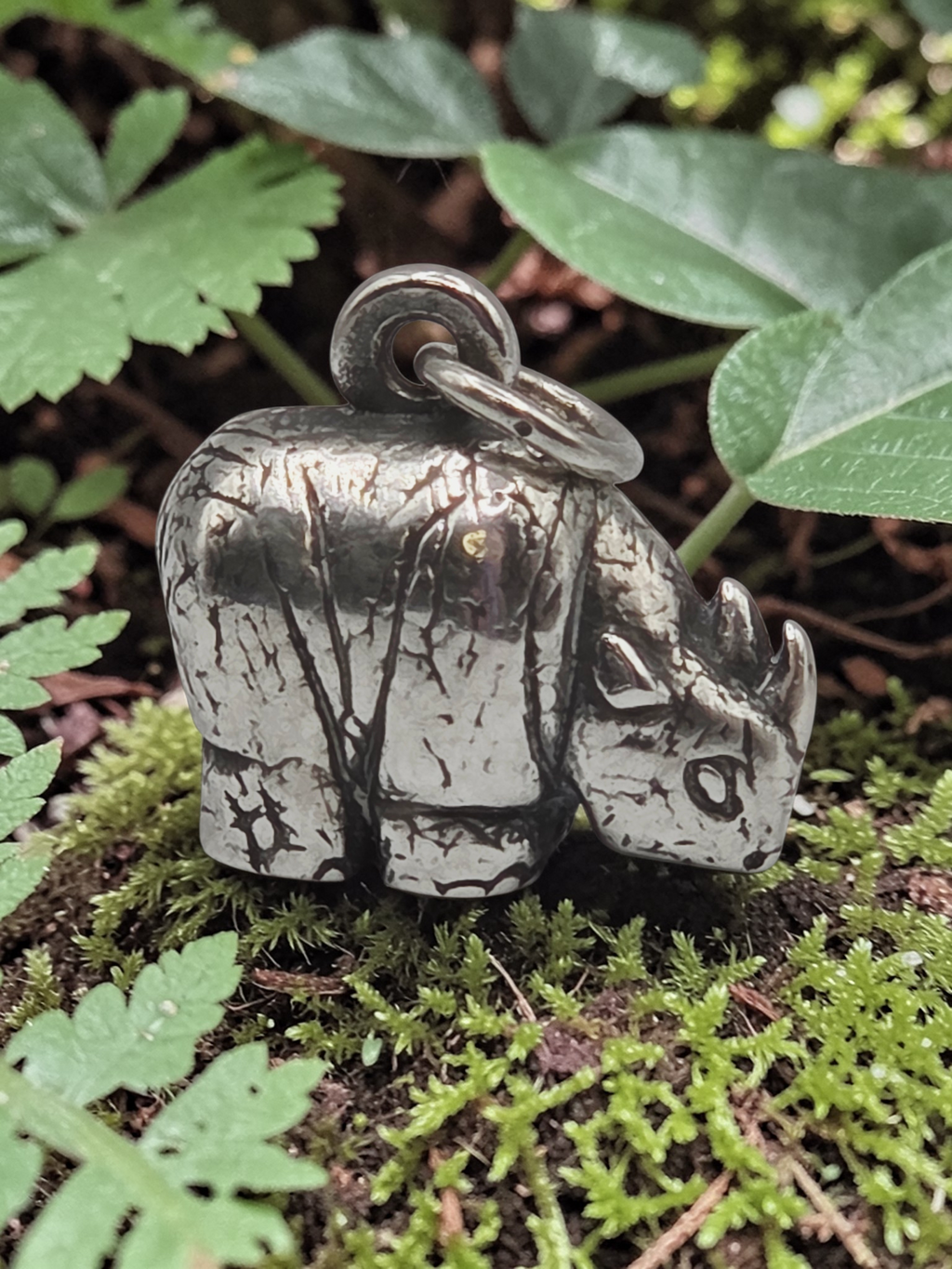 RETIRED James Avery 3D Rhino 925 Sterling Silver Wildlife Animal Charm Pendant