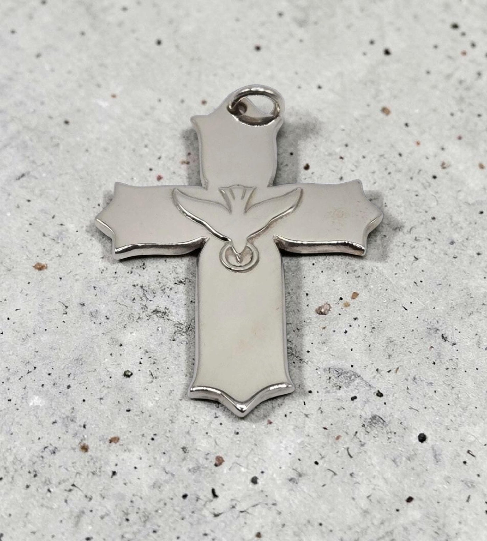 RETIRED James Avery 925 Sterling Silver Descending Dove Cross Necklace Pendant