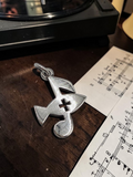 RETIRED James Avery Ichthus Fish Music Note Cross Sterling Silver Charm Pendant