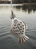 RETIRED James Avery Spotted Flounder Fish Charm - 925 Silver - BOX - UNCUT