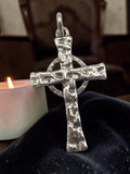 RETIRED James Avery Sterling Silver Hammered Celtic Cross Textured Charm Pendant