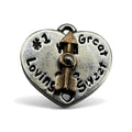 James Avery Loving Sweet Great #1 Spinner Charm Pendant, Sterling Silver Heart with Bronze Arrow