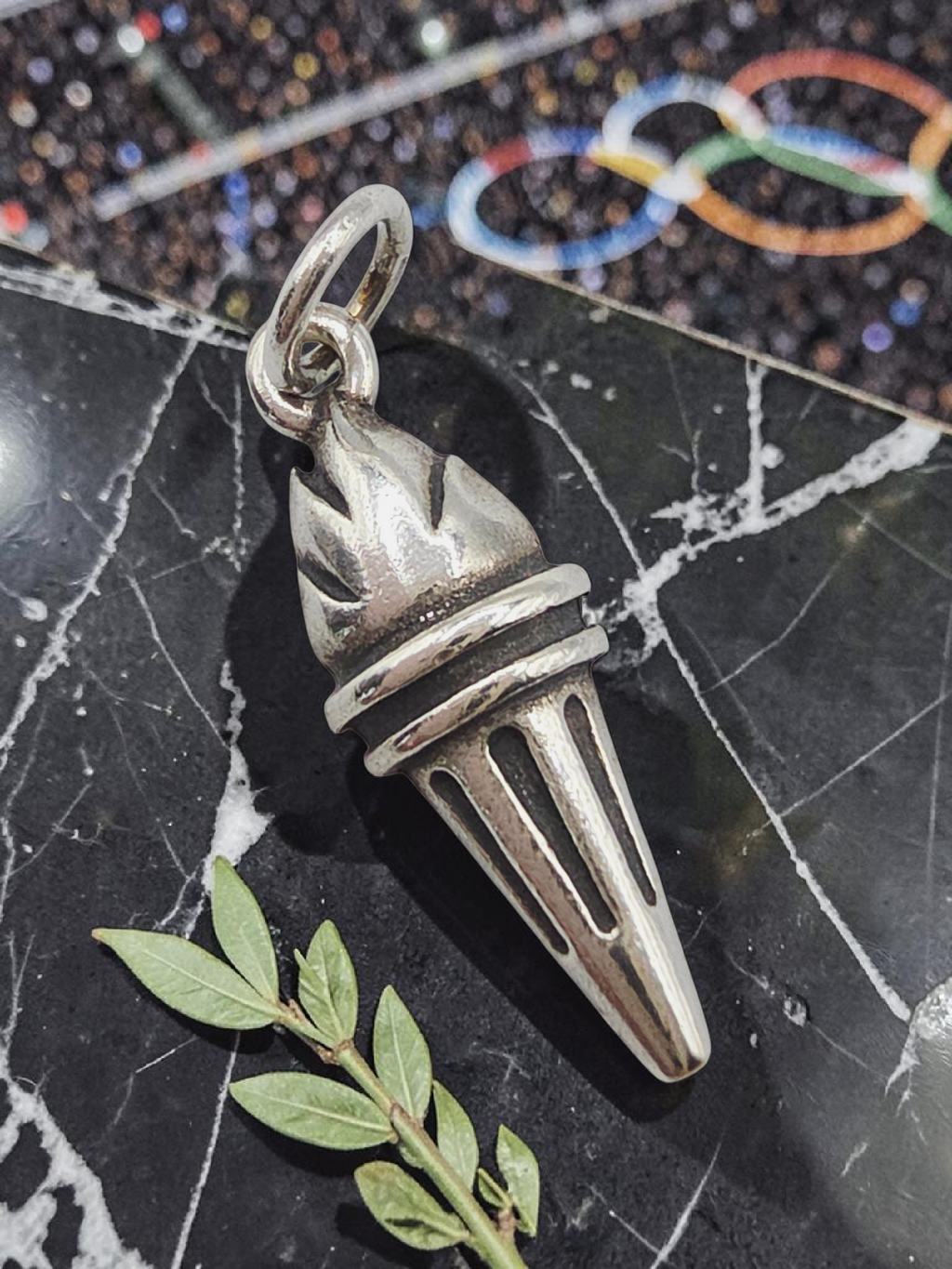 RETIRED James Avery Sterling Silver Olympic Torch Charm Pendant - UNCUT