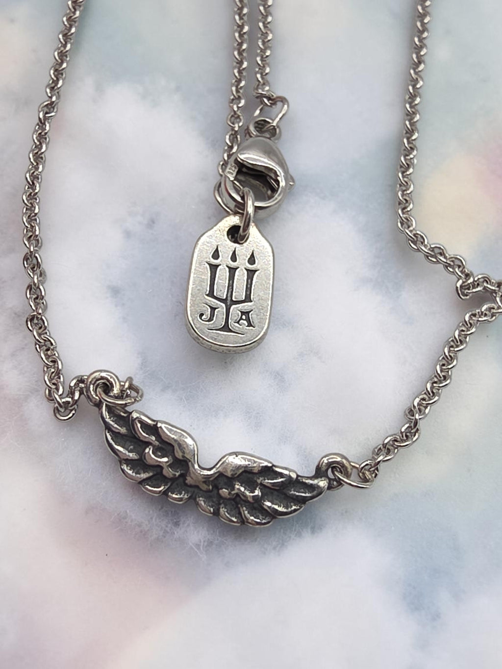 RETIRED James Avery Take Flight Angel Wings 925 Sterling Silver Pendant Necklace