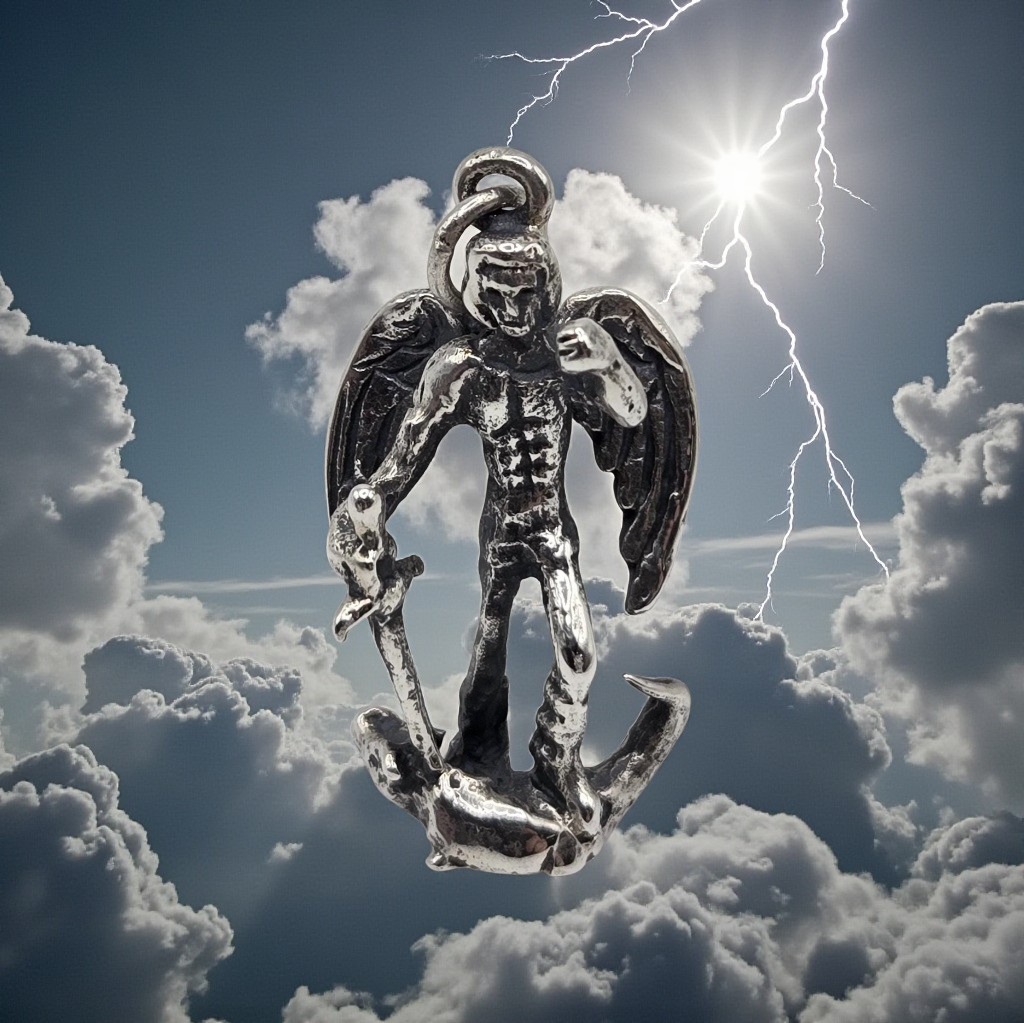 Rare retired James Avery sterling silver Archangel Saint Michael pendant charm
