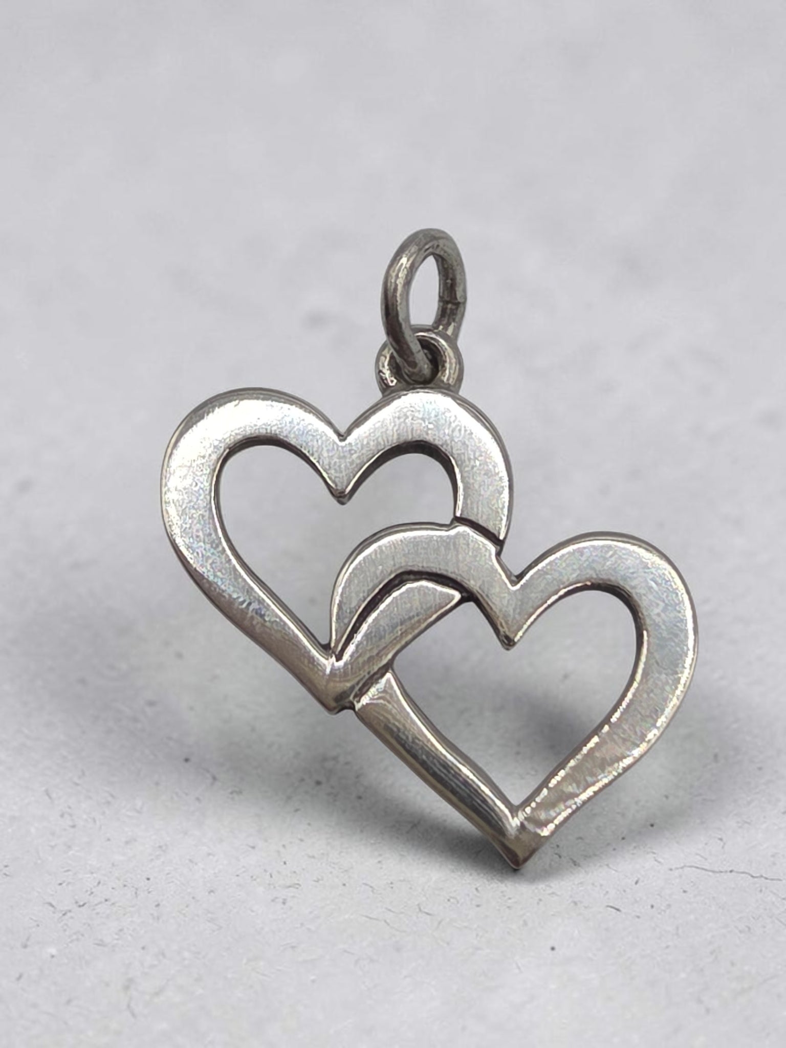 Retired James Avery 925 sterling silver double open cupid hearts charm pendant