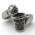 Retired James Avery Basketball and Hoop 925 Sterling Silver Ring – Size 6.5