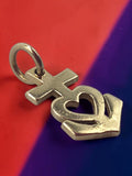 Retired James Avery Solid 14K Gold Faith Hope and Love Charm Pendant with Cross Heart and Anchor and Uncut Loop