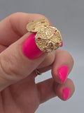 Retired James Avery solid 14K yellow gold sand dollar stud earrings