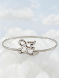 Retired James Avery sterling silver flying angel hook-on bangle bracelet 7.25 inch