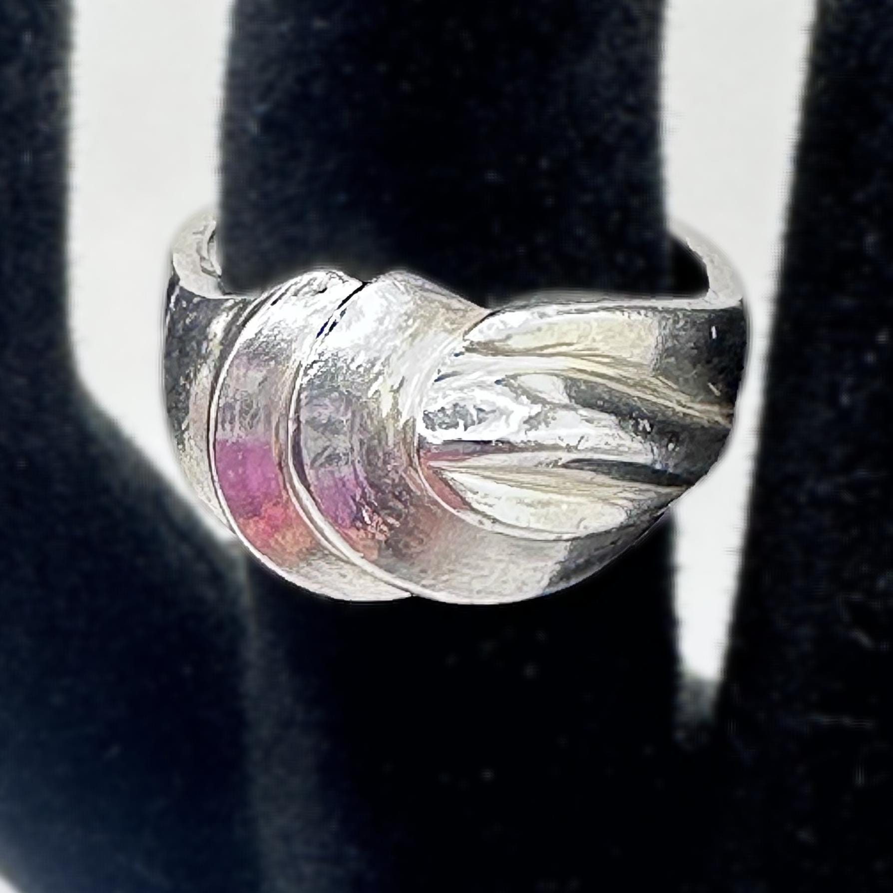 Sculpted Spiral Sterling Silver Ring Size 6.5 Vintage