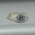 Solid 14K White Gold Blue Spinel Ring – Size 6