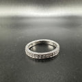 Sterling Silver 925 Milgrain Engraved Eternity Band Ring White Stones Size 7