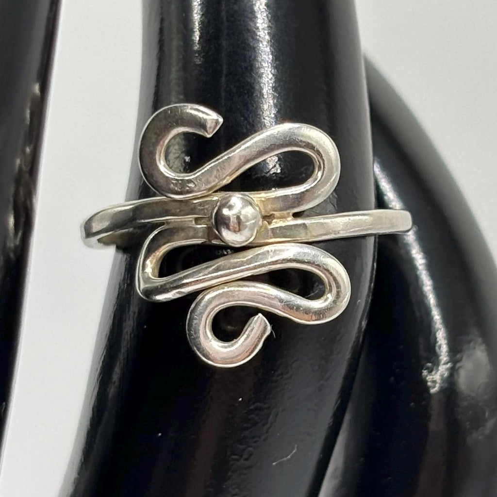 Sterling Silver 925 Scroll Ring Size 5.5 Vintage