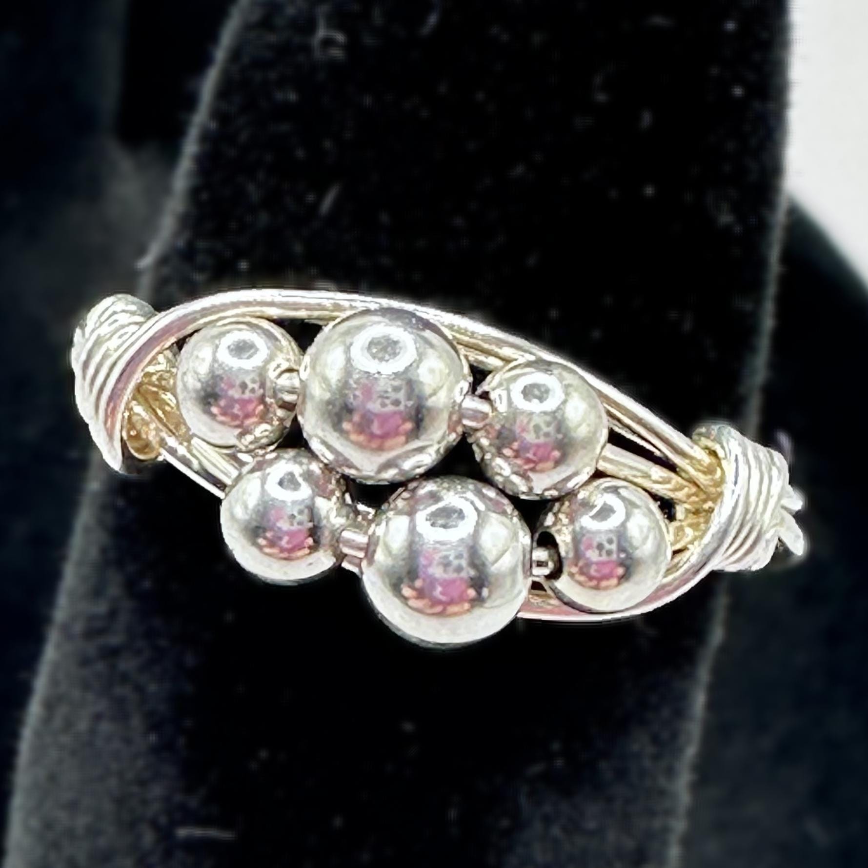 Sterling Silver Ball Ring Size 5