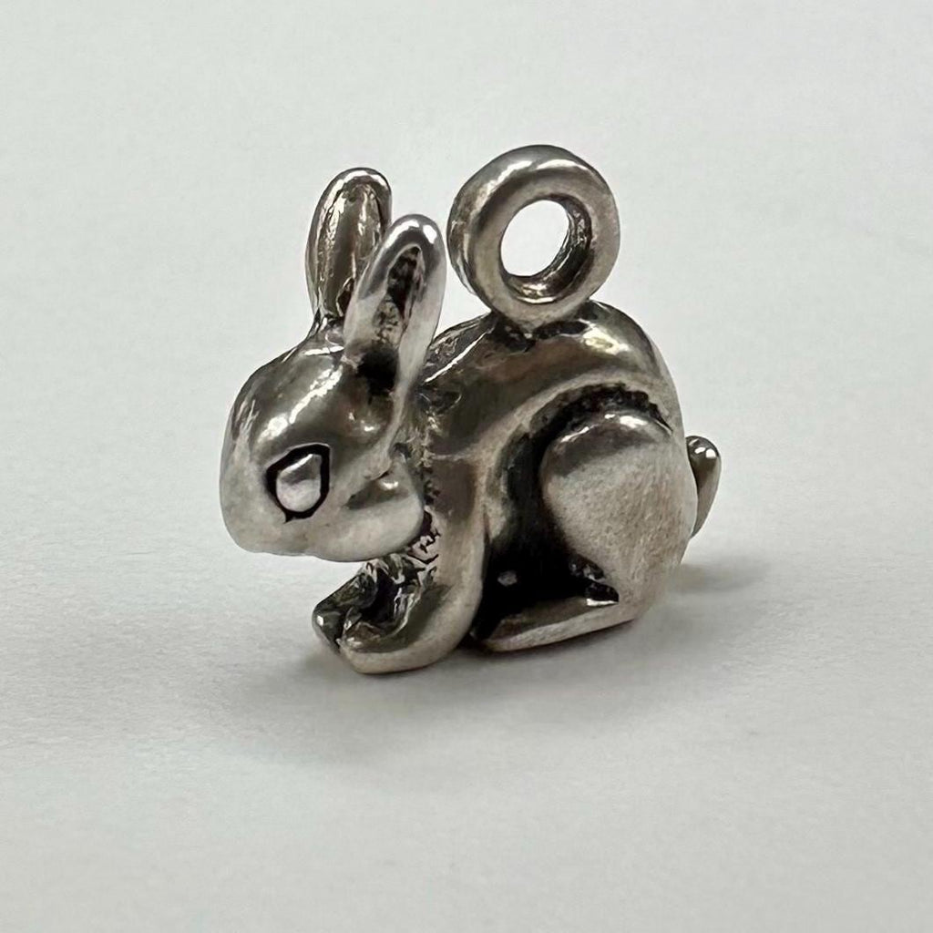 Sterling Silver Bunny Rabbit Charm for Charm Bracelet Without Loop