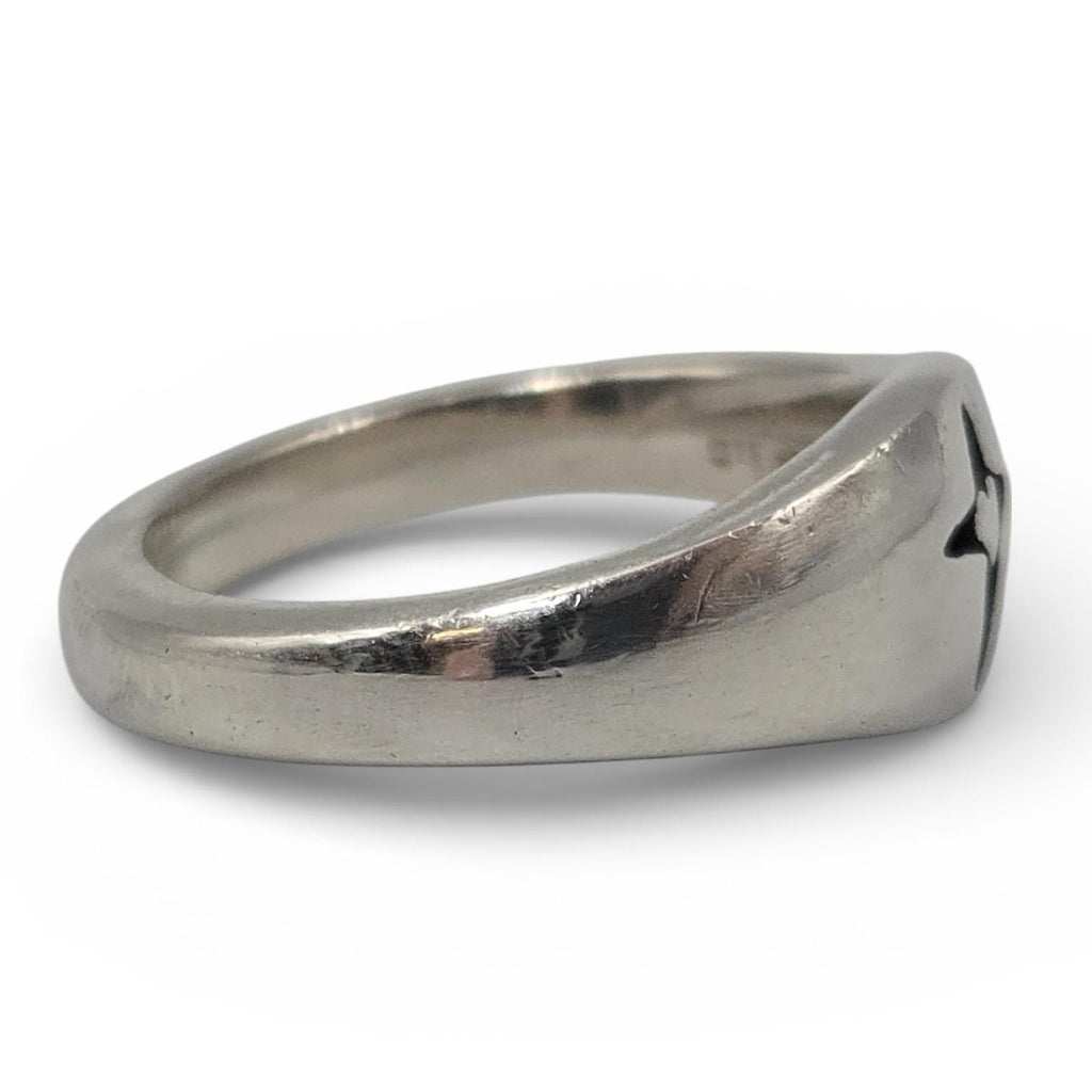 Sterling Silver Cross Ring with Heart Size 6