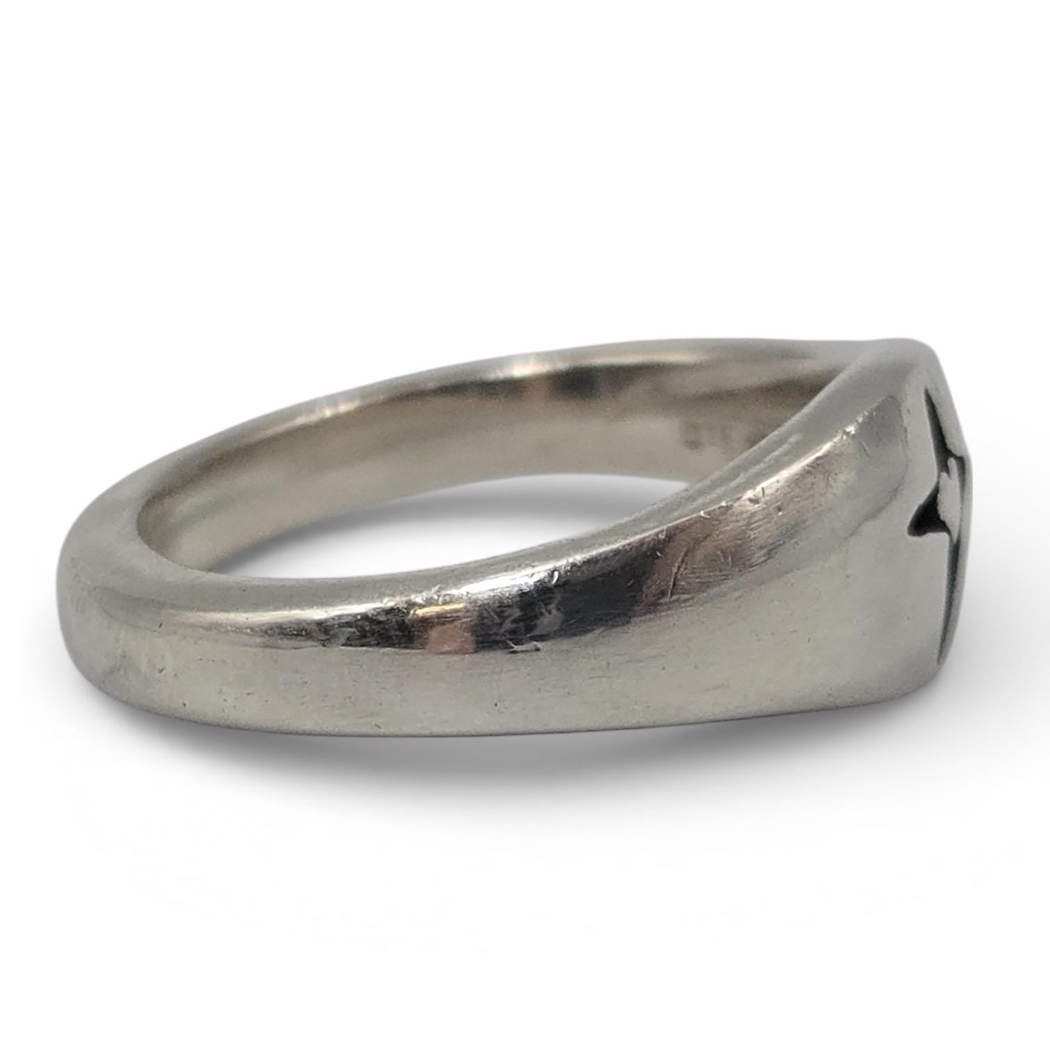 Sterling Silver Cross Ring with Heart Size 6