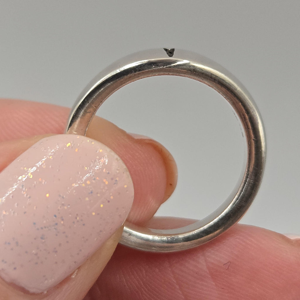 Sterling Silver Cross Ring with Heart Size 6