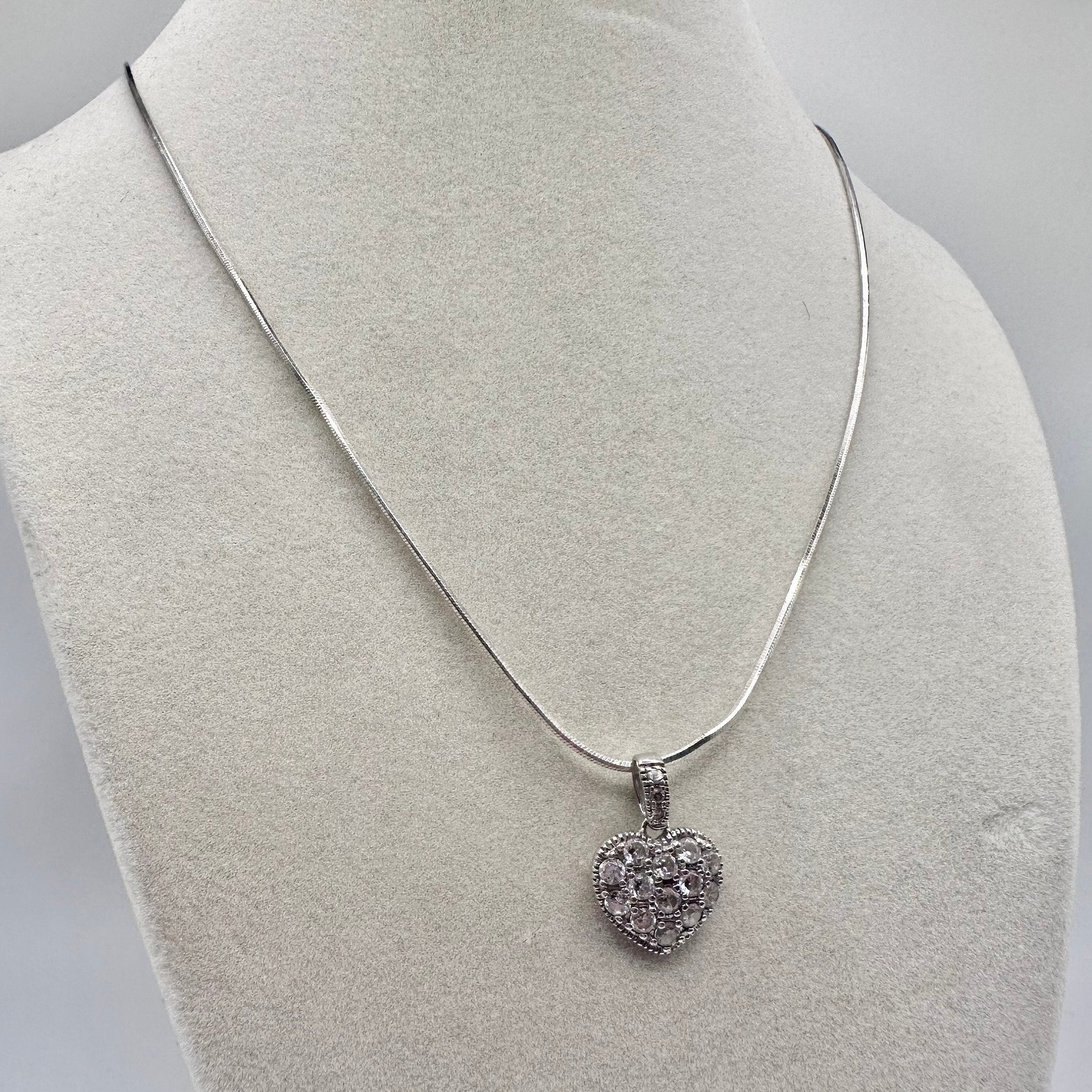 Sterling Silver Heart Necklace 18"