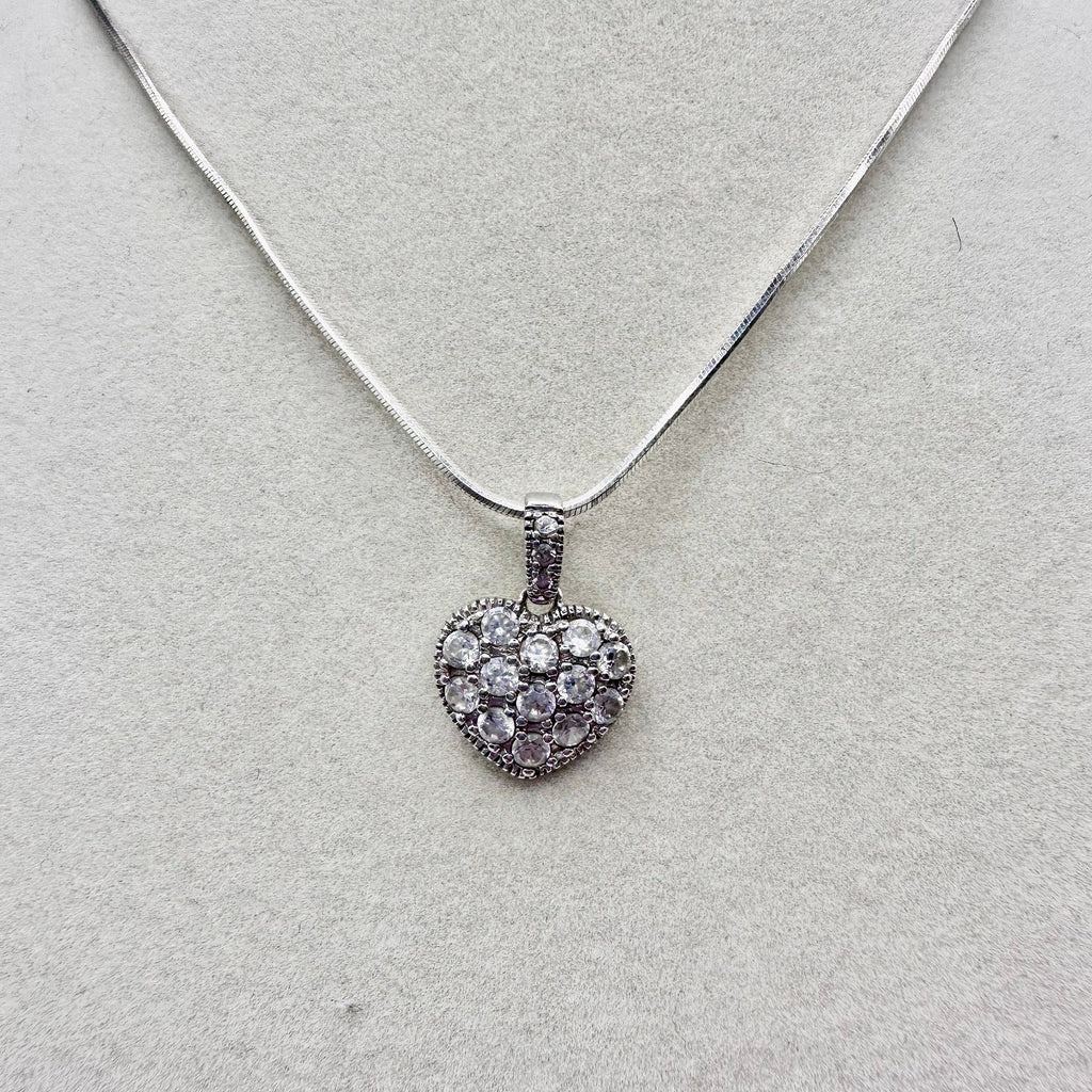 Sterling Silver Heart Necklace 18"