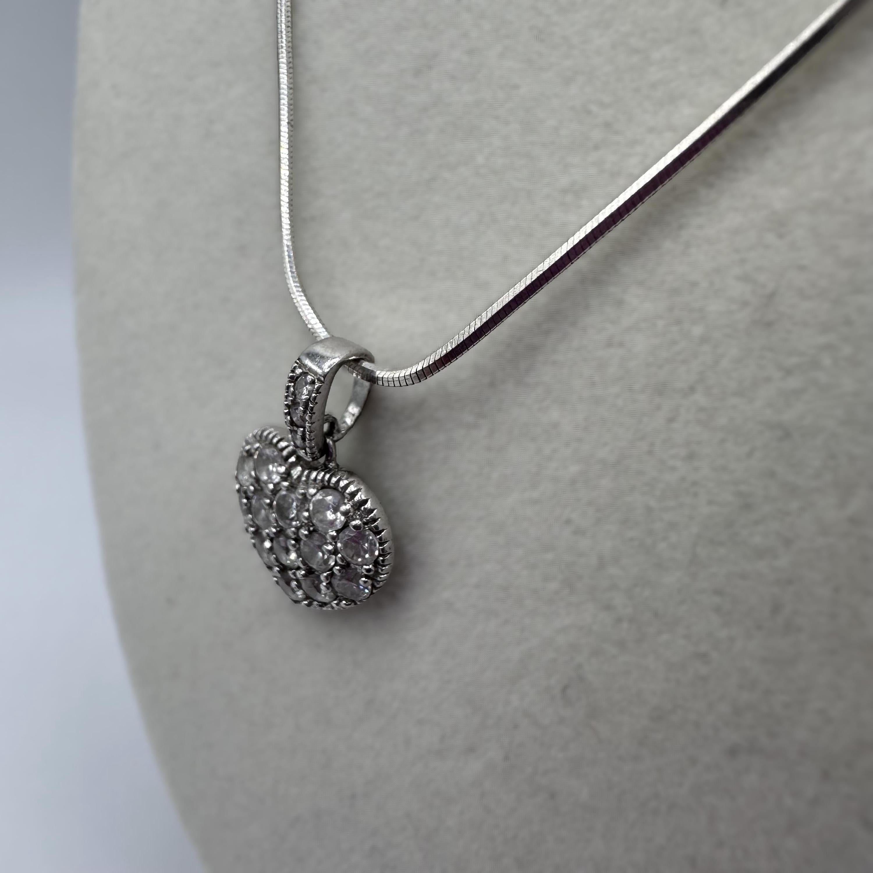 Sterling Silver Heart Necklace 18"