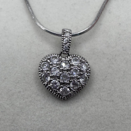 Sterling Silver Heart Necklace 18"