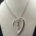 Sterling Silver Heart Pendant Necklace 16 Inches Length