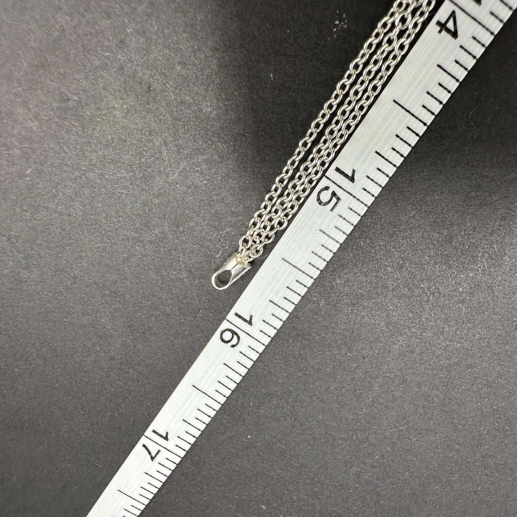 Sterling Silver Heart Pendant Necklace 16 Inches Length