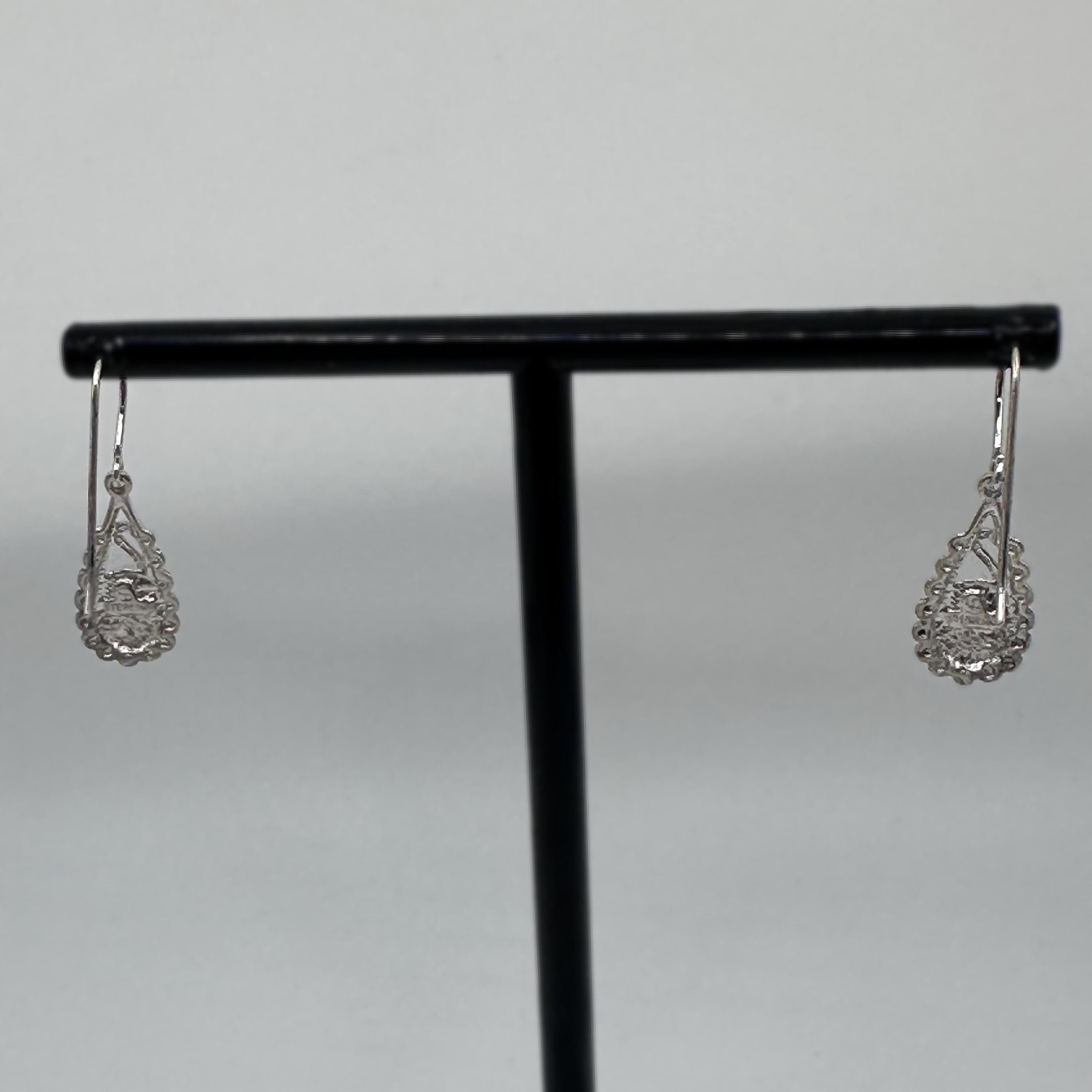 Sterling Silver Native American Drop Earrings with Turquoise