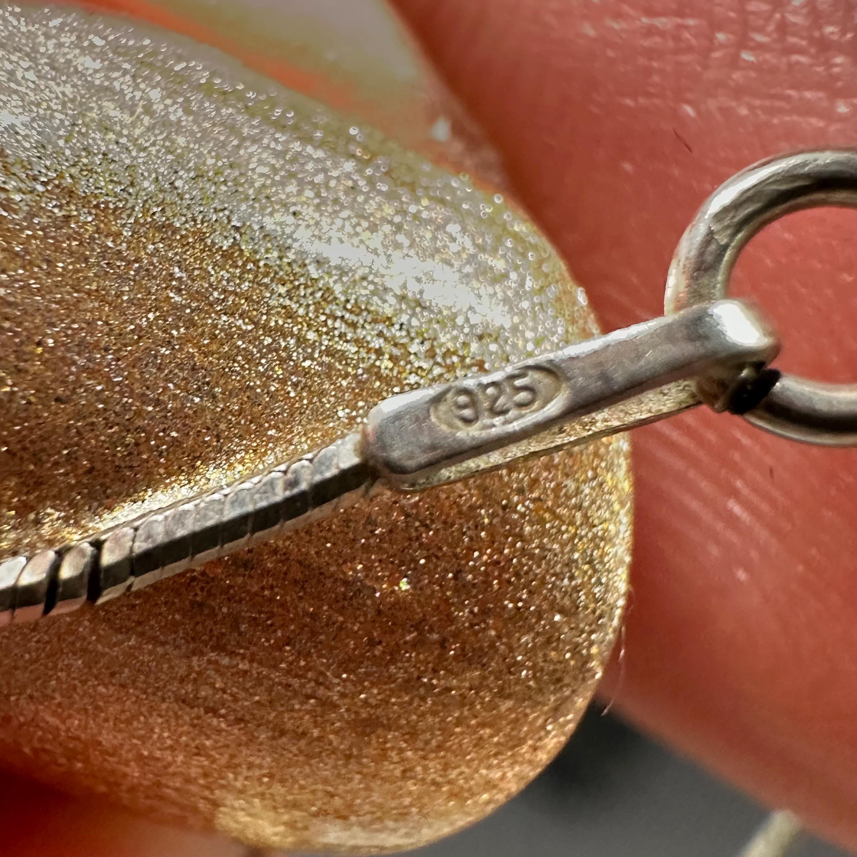 Sterling Silver Purple Gem Heart Pendant with White Gem Accent 16.5 Inch Length